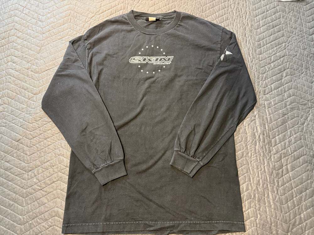 Vintage Skin Industries Livin' In Sin Graphic Long Sleeve T-Shirt large Black